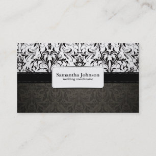 Elegant Damask Wedding Coordinator Visitekaartjes