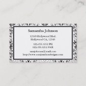 Elegant Damask Wedding Coordinator Visitekaartjes (Achterkant)