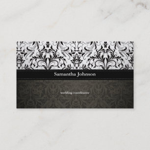 Elegant Damask Wedding Coordinator Visitekaartjes