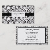 Elegant Damask Wedding Coordinator Visitekaartjes (Voorkant / Achterkant)