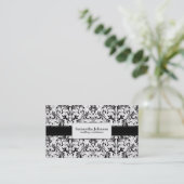 Elegant Damask Wedding Coordinator Visitekaartjes (Staand voorkant)