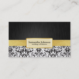 Elegant Damask Wedding Coordinator Visitekaartjes