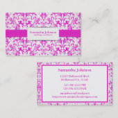 Elegant Damask Wedding Coordinator Visitekaartjes (Voorkant / Achterkant)
