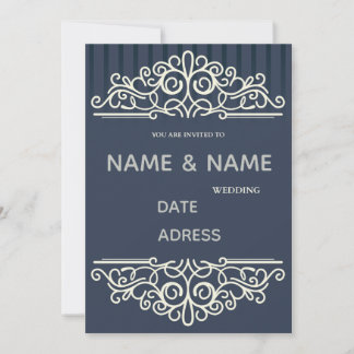 elegant damask wedding invitation kaart