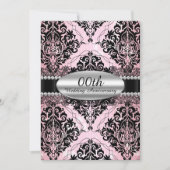 Elegant Damask Wedding Jubileum Invite Kaart (Voorkant)