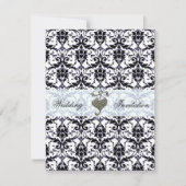 Elegant Damask Wedding Kaart (Voorkant)