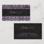 Elegant Damask Wedding Real Estate Agent Visitekaartje (Voorkant / Achterkant)