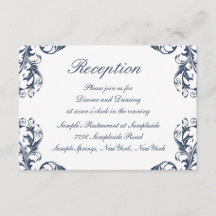 Elegant Damask Wedding Reception Kaart