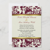 Elegant Damask Wedding Uitnodiging (Voorkant)