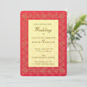 Elegant Damask Wedding - Uitnodiging Kaart (Staand voorkant)
