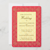 Elegant Damask Wedding - Uitnodiging Kaart (Voorkant)