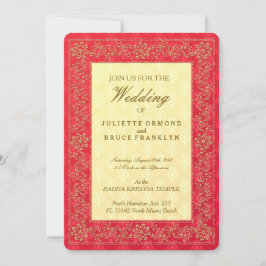 Elegant Damask Wedding - Uitnodiging Kaart