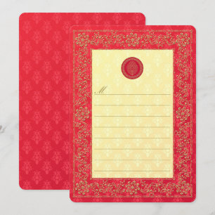 Elegant Damask Wedding - Uitnodiging/Notecard Kaart