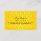 Elegant Damask Yellow Shimmer Kijk uit Visitekaartje (Achterkant)