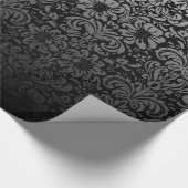 Elegant Damask (zwart en zilver) Cadeaupapier (Hoek)