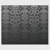Elegant Damask (zwart en zilver) Cadeaupapier (Vlak)