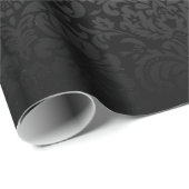 Elegant Damask (zwart en zilver) Cadeaupapier (Rol Hoek)