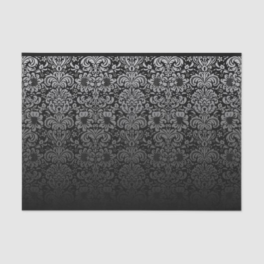 Elegant Damask (zwart en zilver) Tissuepapier (Voorkant)