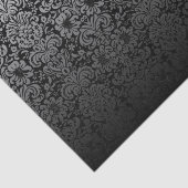 Elegant Damask (zwart en zilver) Tissuepapier (Detail)