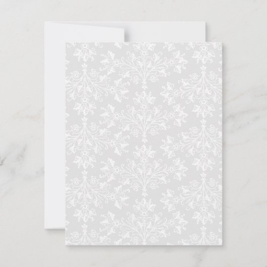 Elegant Damask Zwart Wit Custom Sla de datum op Kaart (Achterkant)