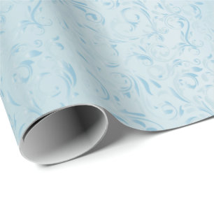 Elegant Damasontwerp   Baby Blue Cadeaupapier
