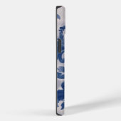 Elegant damast Blauw toile de jouy monogram Case-Mate iPhone Case (Achterkant / Rechts)