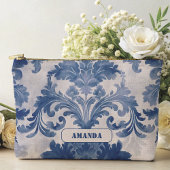 Elegant damast Blauw toile de jouy monogram Etui