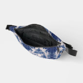 Elegant damast Blauw toile de jouy monogram Sling  Heuptasje (Open)