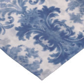 Elegant damast Blauw toile de jouy monogram Tafelkleed (Gekanteld)