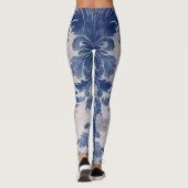 Elegant damast Blauw toilet de jouy Leggings (Achterkant)