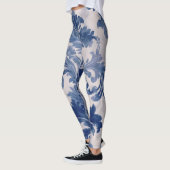 Elegant damast Blauw toilet de jouy Leggings (Links)