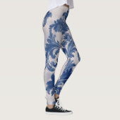 Elegant damast Blauw toilet de jouy Leggings (Rechts)