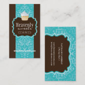 Elegant Damast Cupcake | Visitekaartje van de (Voorkant / Achterkant)