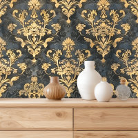 Elegant damast goud en zwart