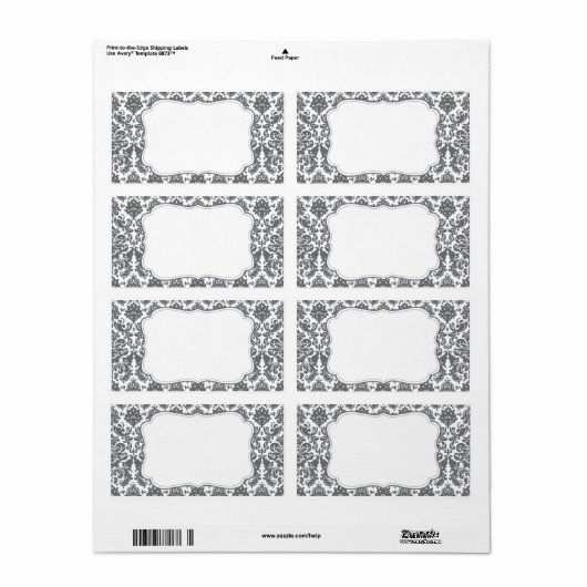 Elegant damast label (Full Sheet)