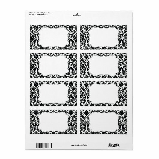 Elegant damast label (Full Sheet)