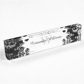 Elegant damast monogram patroon naambordje