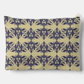 Elegant  damast navy Blauw geel monogram Etui (Achterkant)