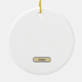 Elegant  damast navy Blauw geel monogram Keramisch Ornament (Achterkant)