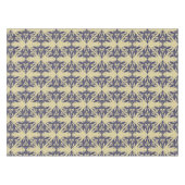 Elegant  damast navy Blauw geel monogram Tafelkleed (Voorkant (Horizontaal))