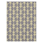 Elegant  damast navy Blauw geel monogram Tafelkleed (Voorkant)