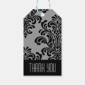 Elegant damast patroon dank u cadeaulabel (Voorkant)