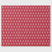 Elegant damast patroon wrapping papier | Rood (Vlak)