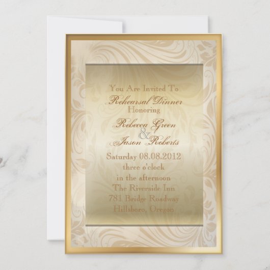 Elegant damast pauw repetitie diner kaart (Achterkant)