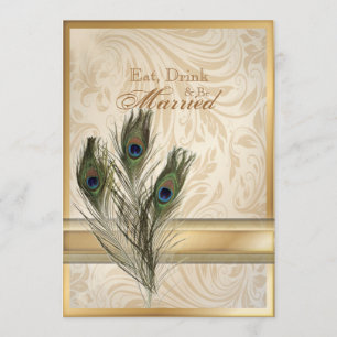Elegant  damast pauw repetitie diner kaart