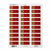 Elegant damast zwart rood goud etiket (Full Sheet)