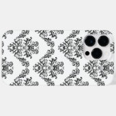 Elegant damast zwart-wit Case-Mate iPhone case (Achterkant (horizontaal))