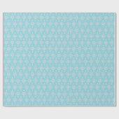 Elegant damastpatroon blauwe babyjongen cadeaupapier (Vlak)