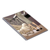 Elegant dame die haar poedel loopt notitieboek (Rechterzijde)