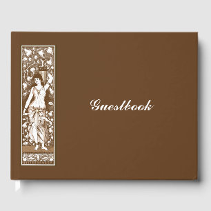 Elegant dame met klassieke urn-grens gastenboek